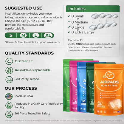 AIRPADS™ - Nose Filters — Breathe Cleaner. Feel More Balanced. Naturally.